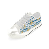 Starfish Pattern Women's Low Top Canvas Shoes White