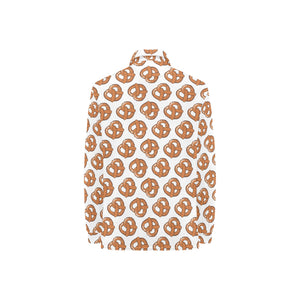 Pretzels Pattern Print Design 05 Women's Long Sleeve Polo Shirt