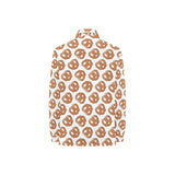 Pretzels Pattern Print Design 05 Women's Long Sleeve Polo Shirt