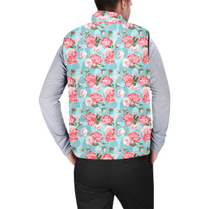 Rose Pattern Print Design 03 Men's Padded Vest