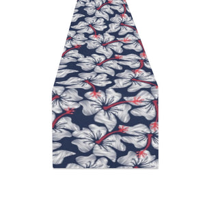 Hibiscus Pattern Print Design 02 Table Runner