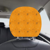 Cobweb Spider Web Pattern Orange Background Car Headrest Cover