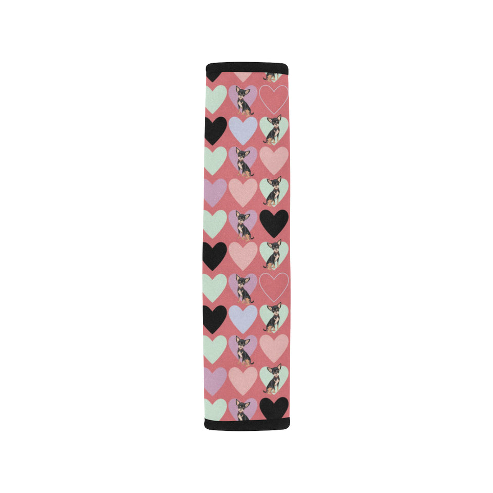 Chihuahua Heart Pink Pattern Car Seat Belt Cover