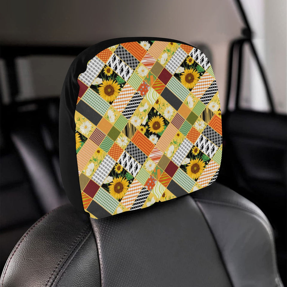 Sunflower Pattern Car Headrest Cover