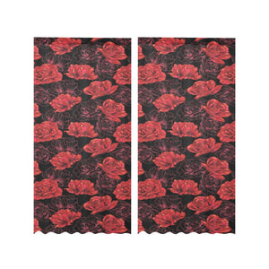 Rose Pattern Print Design 01 Gauze Curtain