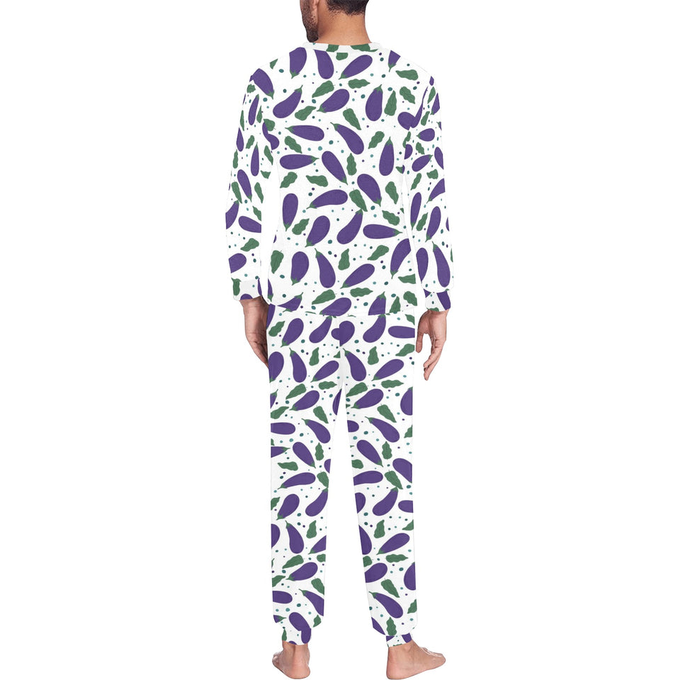 Eggplant Pattern Print Design 05 Men's All Over Print Pajama