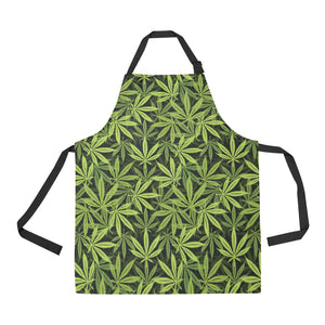 Canabis Marijuana Weed Pattern Print Design 03 Adjustable Apron