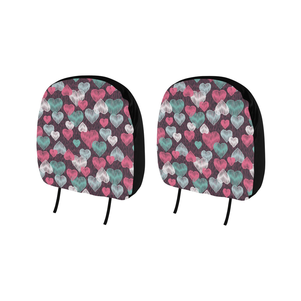 Decorative Heart Pattern Car Headrest Cover