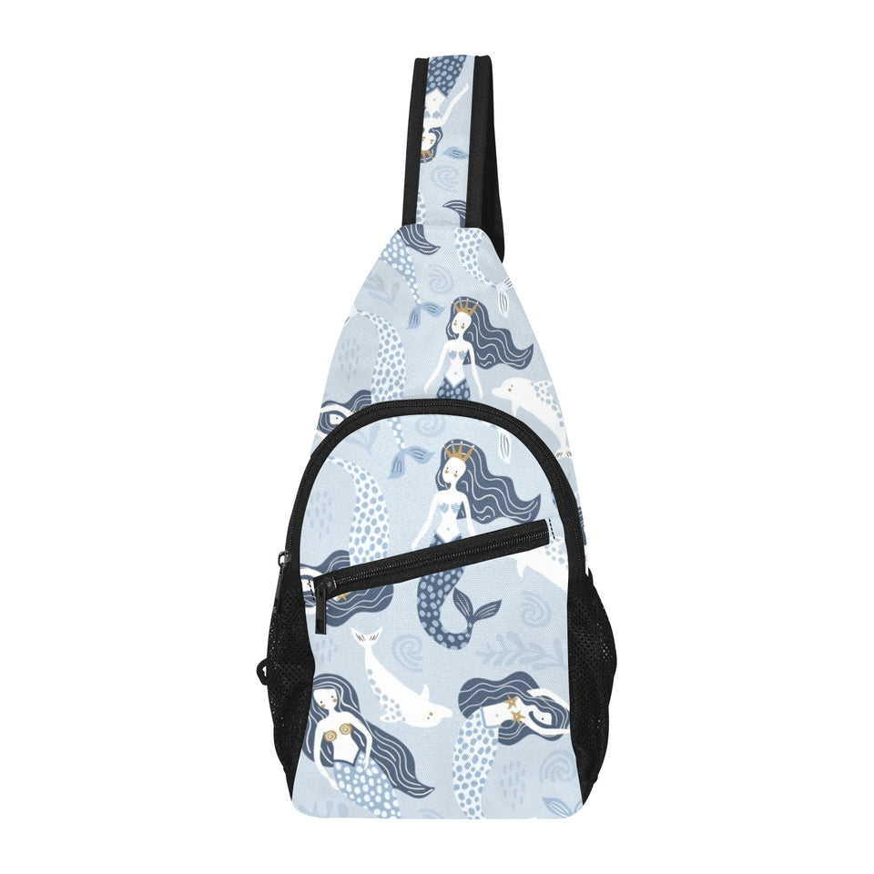 Mermaid Dolphin Pattern All Over Print Chest Bag