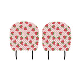 Strawberry Pattern Stripe Background Car Headrest Cover