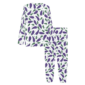 Eggplant Pattern Print Design 05 Men's All Over Print Pajama