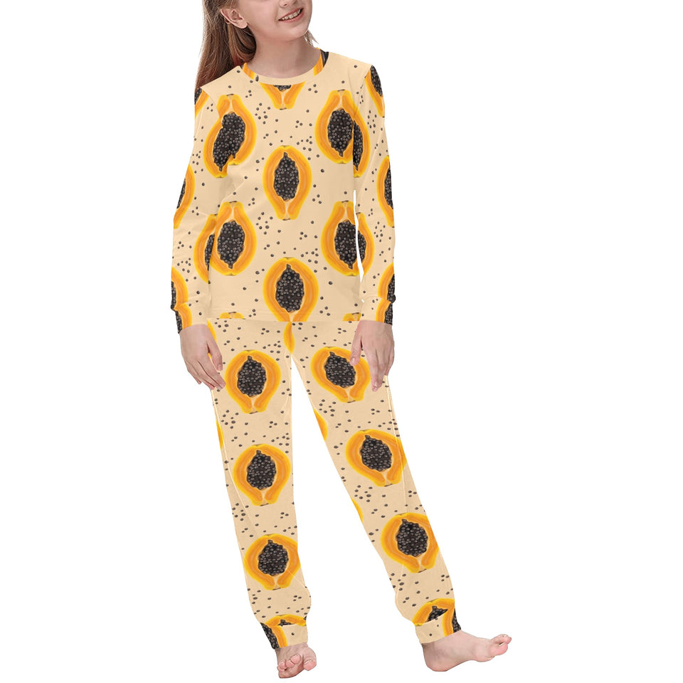 Papaya Pattern Kids' Boys' Girls' All Over Print Pajama Set