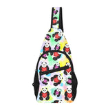 Panda Cute Heart Pattern All Over Print Chest Bag