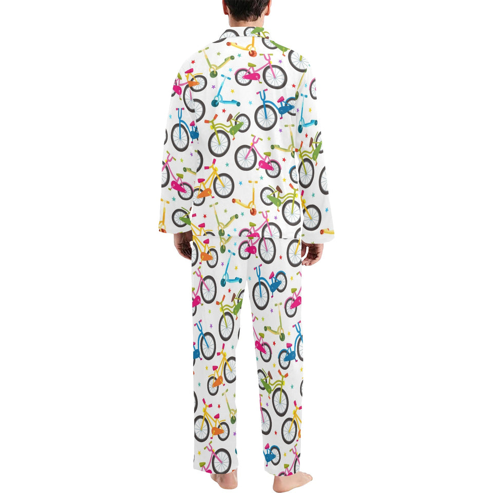 Bicycle Pattern Print Design 02 Men's Long Pajama Set