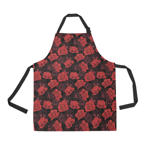 Rose Pattern Print Design 01 Adjustable Apron