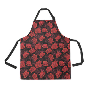 Rose Pattern Print Design 01 Adjustable Apron