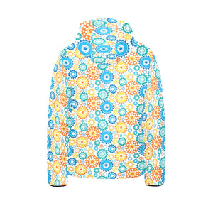 Gear Pattern Print Design 04 Kids' Boys' Girls' Padded Hooded Jacket