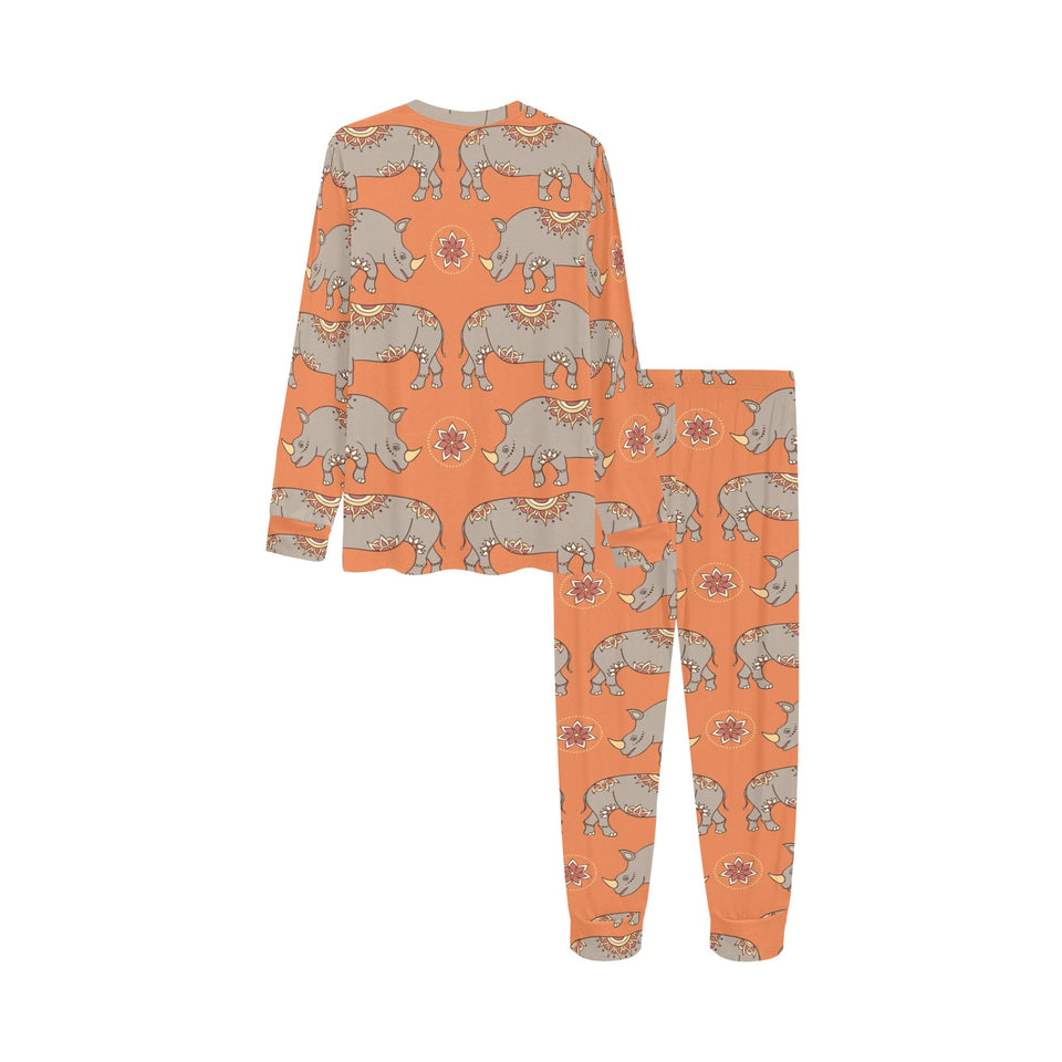 Rhino Pattern Theme Kids' Boys' Girls' All Over Print Pajama Set