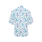 Music Notes Pattern Print Design 03 Women's All Over Print Hawaiian Shirt