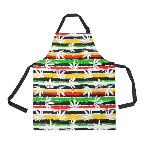 Canabis Marijuana Weed Pattern Print Design 01 Adjustable Apron