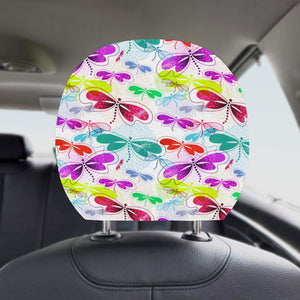 Colorful Dragonfly Pattern Car Headrest Cover