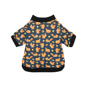 Squirrel Pattern Print Design 05 All Over Print Pet Dog Round Neck Fuzzy Shirt