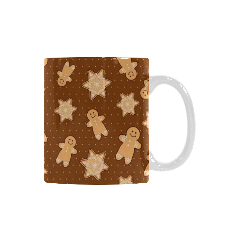 Christmas Gingerbread Cookie Pattern Classical White Mug (FulFilled In US)