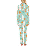 Windmill Pattern Theme Women's Long Pajama Set
