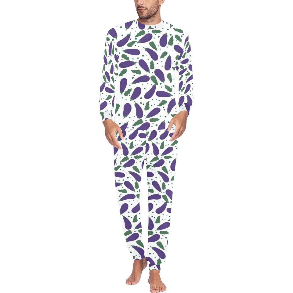 Eggplant Pattern Print Design 05 Men's All Over Print Pajama