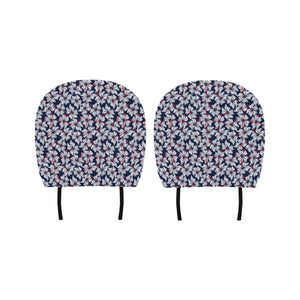 Hibiscus Pattern Print Design 02 Car Headrest Cover