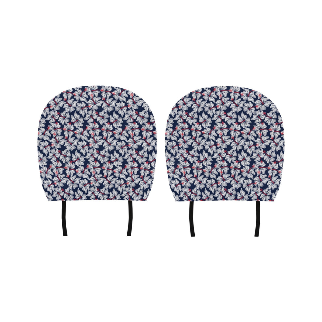 Hibiscus Pattern Print Design 02 Car Headrest Cover