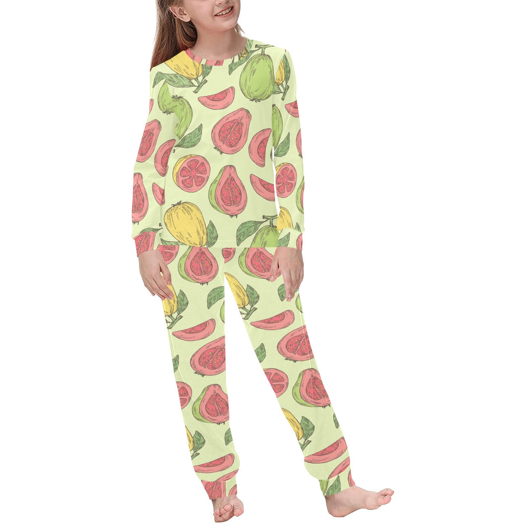 Guava Pattern Background Kids' Boys' Girls' All Over Print Pajama Set