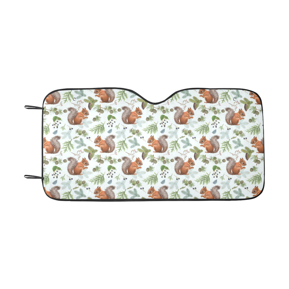 Squirrel Pattern Print Design 02 Car Sun Shade