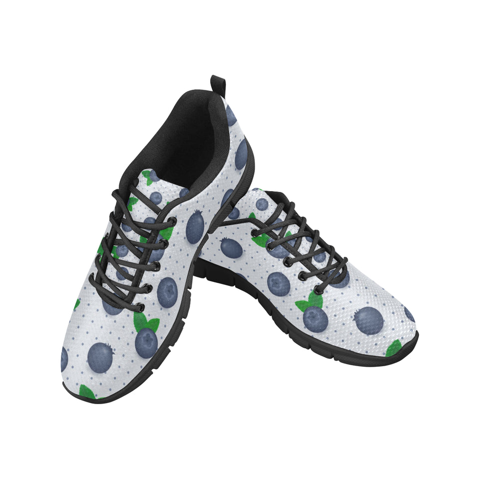 Blueberry Pokka Dot Pattern Men's Sneakers Black