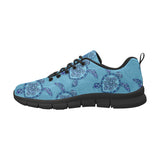 Sea Turtle Blue Tribal Pattern Men's Sneakers Black