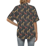 Greyhound Pattern Print Design 01 Women's All Over Print Hawaiian Shirt