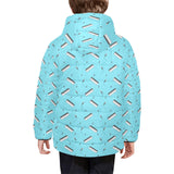 Piano Pattern Print Design 01 Kids' Boys' Girls' Padded Hooded Jacket