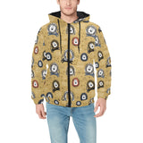 Lion Pattern Print Design 03 Men's Padded Hooded Jacket(ModelH42)