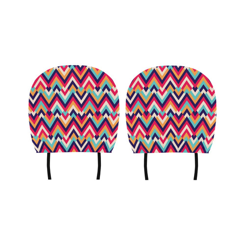 Zigzag Chevron Pattern Background Car Headrest Cover