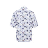 Swallow Pattern Print Design 03 Women's All Over Print Hawaiian Shirt