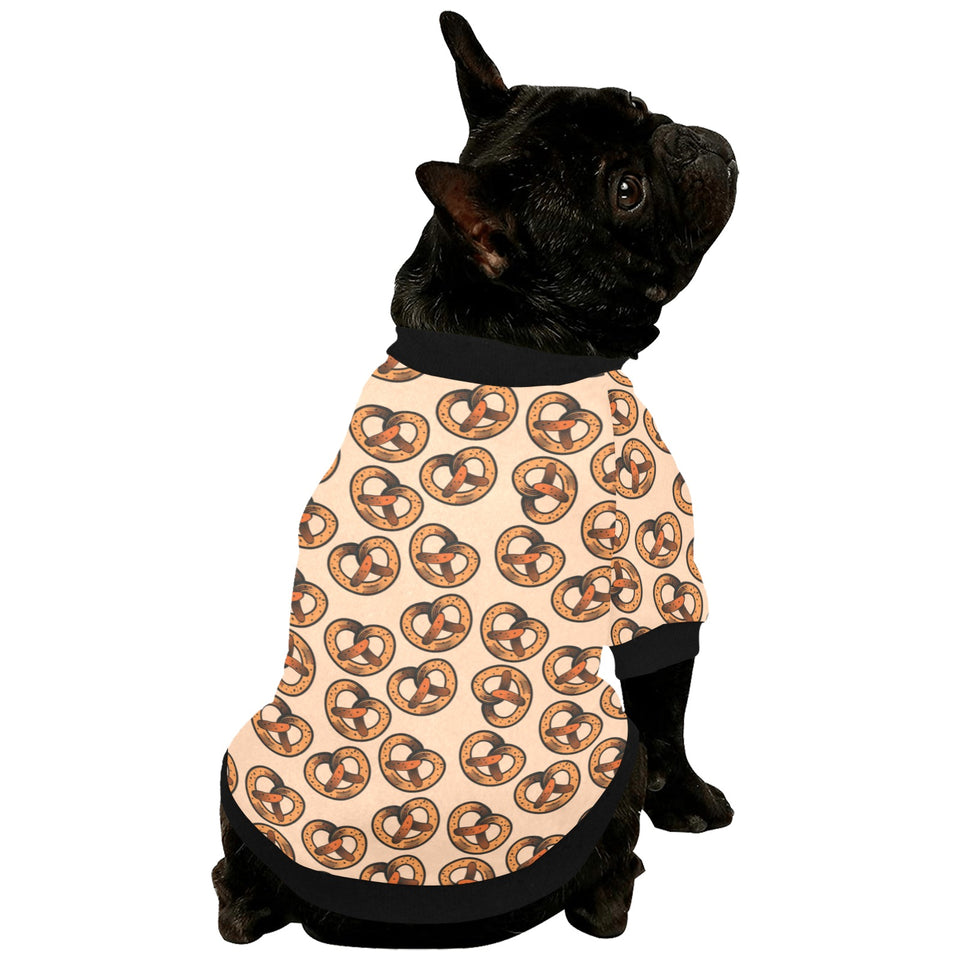 Pretzels Pattern Print Design 02 All Over Print Pet Dog Round Neck Fuzzy Shirt