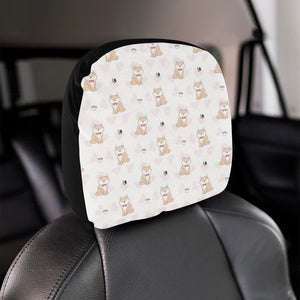 Cute Shiba Inu Heart Pattern Car Headrest Cover