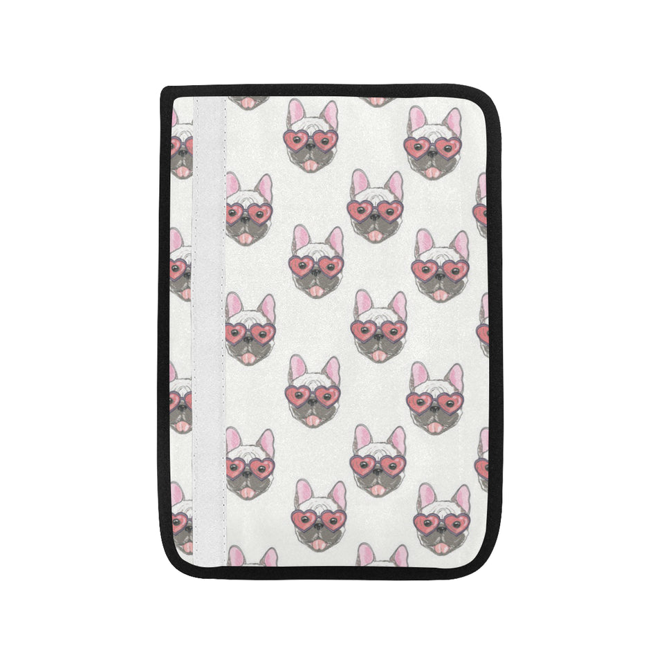 French Bulldog Heart Sunglass Pattern Car Seat Belt Cover