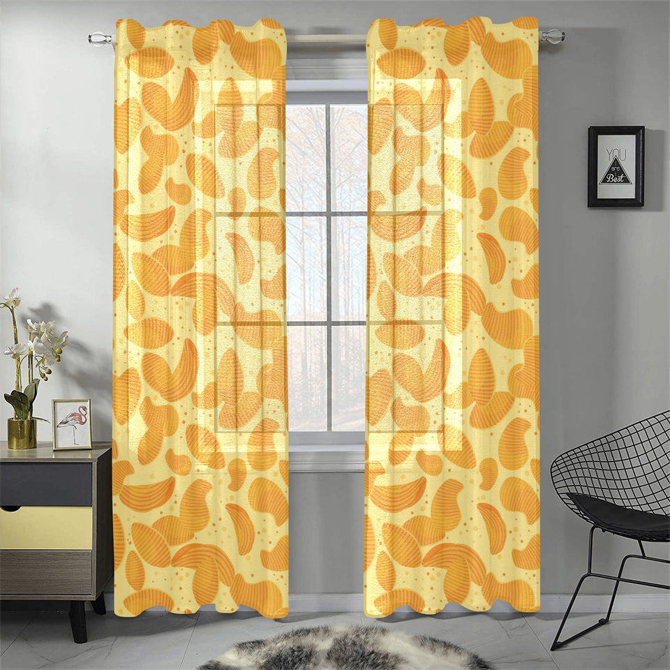 Potato Chips Pattern Print Design 04 Gauze Curtain