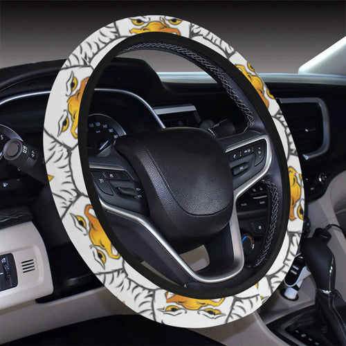 Eagle Pattern Print Design 05 Car Steering Wheel Cover