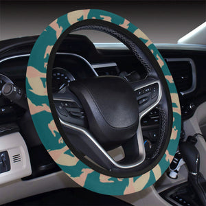Greyhound Pattern Print Design 05 Car Steering Wheel Cover