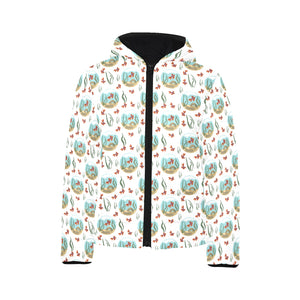 Goldfish Pattern Print Design 01 Kids' Boys' Girls' Padded Hooded Jacket