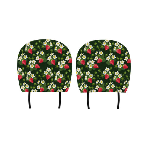 Strawberry Pattern Background Car Headrest Cover