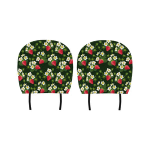 Strawberry Pattern Background Car Headrest Cover