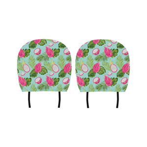 Dragon Fruit Leaves Pattern Car Headrest Cover